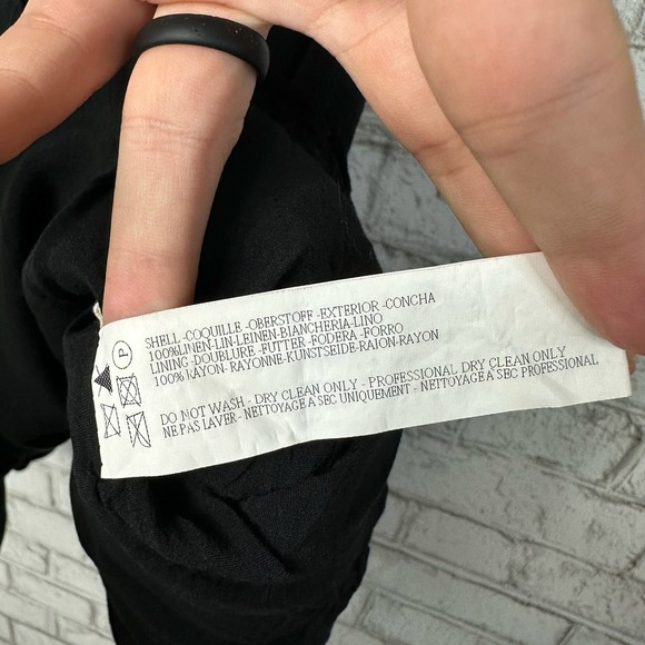 Capulet Dress Bernie Linen Mini Cutout Tie Front Short Puff Sleeve Boho Black XS - Picture 6 of 10